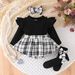 Mother & Kids Chic Knit Sleeveless Bodysuit & Socks Set For Baby Girls - Soft Cotton 3-Piece Outfit With Headband (Black/Khaki/Pink, 0-18M)_viptrois.com