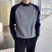 Pure Color Block Sweater Men Autumn Winter New Fashion Trendy Long Sleeve Knitted Base Shirt Casual Top_viptrois.com