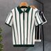 Men's Striped Short-Sleeve Knit Polo Shirt – Slim Fit Breathable Cotton Blend – Black & White Color Options – Sizes M/L/XL/XXL/XXXL_viptrois.com