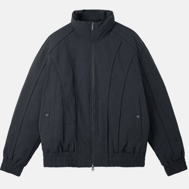 Men’s Short Puffer Jacket – Stylish Stand Collar Quilted Coat With White Duck Down (M-3XL)_viptrois.com