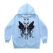 Gothic Couple Butterfly Skull Harajuku Large Size Zipper Dark Style Sweatshirt Women's Hoodie_viptrois.com