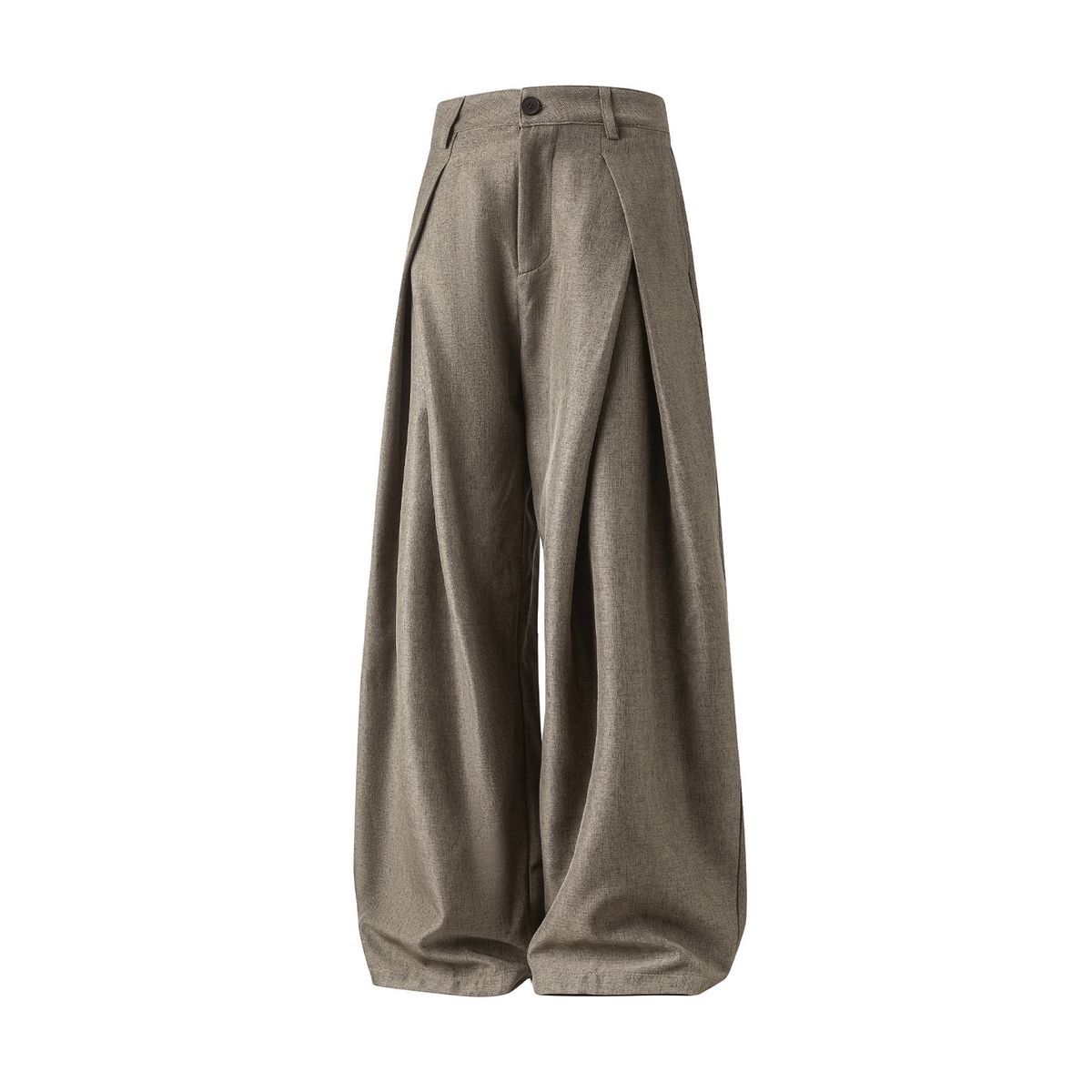 Men's Clothing Pleated Design Textured Casual Pants Men's Autumn Style Drape Loose Straight Trousers Trendy Brand Retro Silhouette Long Pants_viptrois.com
