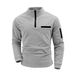 Nordmann Cross-Border Spring And Autumn Corduroy Striped Casual Arm Zipper Men's Sports Polo Shirt_viptrois.com
