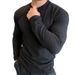 Men's European Knit Sweater – Long Sleeve Crewneck Pullover (Black/White/Khaki/Bluish/Iron Gray/Red/Matcha, M-3XL)_viptrois.com