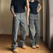 Dark Gray Vibe Pants Men's Spring And Autumn Style American Retro Jeans Slim High Street Casual Straight Workwear Trousers_viptrois.com