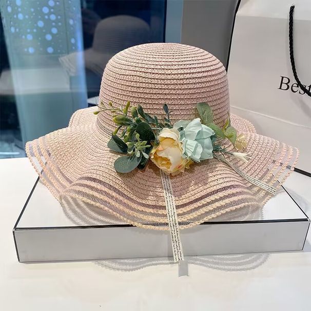 Women's Spring/Summer New Style Large Brimmed Grass Summer Beach Versatile Outdoor Luxury Sunscreen Hat Men_viptrois.com
