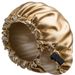 Nightcap double layer satin large lace nightcap solid color large round cap adjustment chemotherapy hat_viptrois.com
