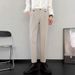 Men's Slim Fit Cropped Business Suit Trousers Casual Summer Thin Trendy Drapey Sophisticated Cool Bottoms_viptrois.com