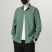 Men's Pure Cotton Casual Jacket – American-Style Spring/Autumn Lightweight Coat, Breathable & Versatile (White/Black/Blue/Green)_viptrois.com