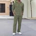 Men's Linen Hooded Shirt & Pants Set - Relaxed Fit Casual Outfit For Spring & Autumn (Beige/Gray, S-XXL) | Breathable Natural Fiber Lounge Wear_viptrois.com