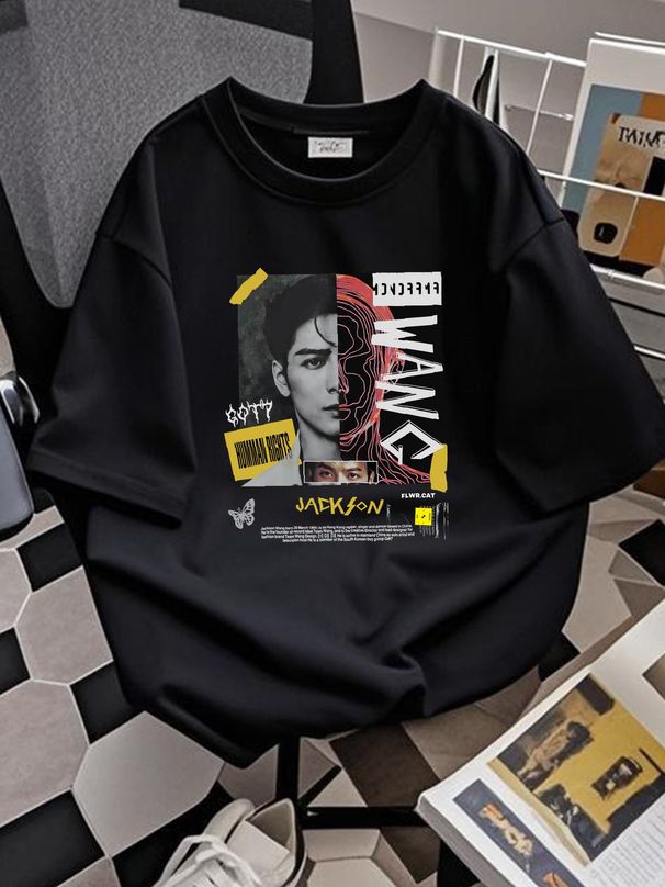 Got7 Jackson Wang Retro Bootleg T Shirt Kpop Merch For Her Or Him Comfortable Homme Top For Everyday Wear Summer Graphic Streetwear_viptrois.com