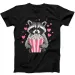 Raccoon Eating Popcorn Valentine Day Best Funny Gift Black Tee T Shirt Mens Womens Tees Top 318_viptrois.com