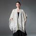 Unisex Warp knitted solid color fringe thin hollow shawl_viptrois.com