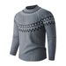 "Retro Christmas Pullover Sweater – Vintage Jacquard Knit Cardigan For Men, Cozy Lazy Style, White/Grey/Black"_viptrois.com