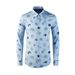 Men’s Digital Print Long-Sleeve Shirt -Inspired, 100% Cotton, Slim Fit (Light Blue Stripe)_viptrois.com