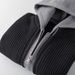 Men's Double-Zip Hoodie – Heavyweight Knit Sweater, Oversized Layered Look, Casual Pullover (Gray, Black, S-Xxxl)_viptrois.com