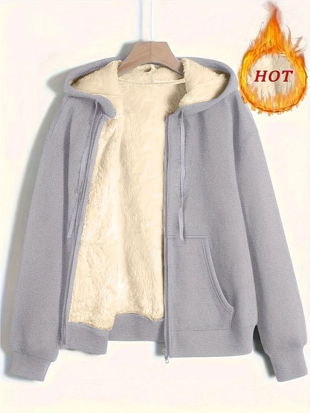 Cozy Fleece Hooded Jacket For Women – Stylish Winter Pullover With 3D Embroidery (Casual & Elegant)_viptrois.com