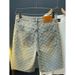 Men's Clothing New Denim Shorts Men's Summer Loose Straight Hole Jacquard High End Five Point Pants_viptrois.com