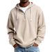 European And American New Heavyweight Long-Sleeve Hooded Jacket Men, Solid Color Loose Trendy Men's_viptrois.com