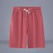 Men's Clothing Home Pants Summer Beach Pants Men's Shorts Big Pants Chinese Style Solid Color Straight Cotton And Linen Casual Pants_viptrois.com