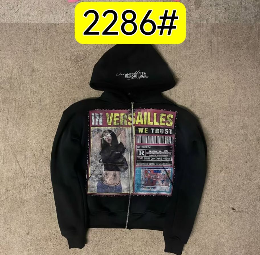 Cardigan Sweatshirt IN VERSAILLES Black Hoodie Versatile Casual Zipper Jacket_viptrois.com