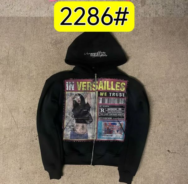 Cardigan Sweatshirt IN VERSAILLES Black Hoodie Versatile Casual Zipper Jacket_viptrois.com