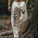 Men's Casual Fashion Loose Linen Trousers Wide Leg Digitally Printed Various Patterns Spring Autumn Wear_viptrois.com
