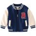 kids'clothing Autumn and winter children plus fleece hoodie baby alphabet embroidered baseball casual jacket_viptrois.com