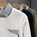Men's Trendy Brand Faux Two Piece Striped Patchwork Collar Sweatshirt Casual Innerwear Top For Spring And Autumn_viptrois.com