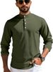 Men's Clothing Hot Sale Spring And Autumn Men's Polo Shirt Long Sleeve Casual Breathable Waffle Long Sleeve Henry Placket Shirt_viptrois.com