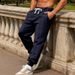 Men's Heavyweight Jacquard Jogger Pants – Winter Casual Tapered Sweatpants With Drawstring Waist (Navy/Charcoal/Black/White/Khaki) -(S To XXXL)_viptrois.com