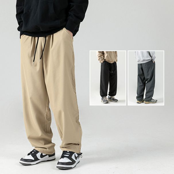 Monochrome Man- Custom Straight Loose Sports Casual For Men Spring New Long Simple Versatile Jogger Pants_viptrois.com