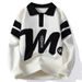 Pure Cross-Border Trade Men's Thick Jacquard Collar Sweater 2025 Winter Trend New Couple Knitwear_viptrois.com
