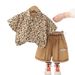 Children's Clothing Summer New Casual Men's And Women's Short Sleeved Leopard Print Shirt Shorts Two-piece Set Stylish_viptrois.com