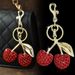 Bag Charm Factory Direct Sales Jewelry Full Of Diamond Cherry Bag Keychain Fruit Cherry Fashion Pendant Wholesale_viptrois.com