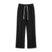 Men's Flared Fleece-Lined Sweatpants With Zip Details High Street Wide-Leg Joggers For Trendy Winter Casual Wear_viptrois.com
