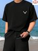 Maglietta Uomo 180g Cotone Puro Stampa Cervo Confortevole Alta Qualità Base Multistagione Casual Sport Taglio Regolare_viptrois.com
