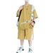 High Qualitysummer New High-Quality Casual Crew Neck T-Shirt Loose Trendy Shorts Men's Set_viptrois.com