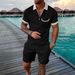 Men's Clothing Fashion Casual Suit 3D Digital Printing Zipper Short Sleeve Shorts_viptrois.com