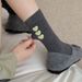 Unisex Soft Cotton Crew Socks With Flocked Heart Design – Breathable & Comfortable – Classic Neutral Colors – Perfect For Everyday Wear_viptrois.com