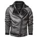 Men's Wear Lapel Leather Jacket With Fleece Thickened Casual Men's Fur Coat_viptrois.com