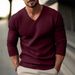 Loom Cross-Border European American New Autumn And Win Men's Knitted V-Neck Slim Thin Long-Sleeve Pullover Base Shirt_viptrois.com