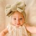 Infant And Toddler Oversized Bow Headband Children's Waffle Knitted Knotted Headband Fontanelle Protection Hair Ornament Head Flower_viptrois.com