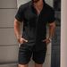 Men's Clothing Summer Short Sleeved Shorts Suit Sports Leisure Vacation Two Piece Suit_viptrois.com