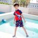 Boys Suit Summer Dinosaur Pullover Shorts Two Piece Suit European And American Fashion Quick Drying Children's Beach Swimsuit Suit_viptrois.com