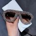 Fashion Large Frame Frog Mirror Front Retro Luxury Full Diamond Street Shooting Catwalk Party Sunglasses Men And Women Anti Ultraviolet_viptrois.com