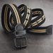 Belt men's canvas striped hollowed out air eye decoration student youth leisure military training black needle buckle_viptrois.com
