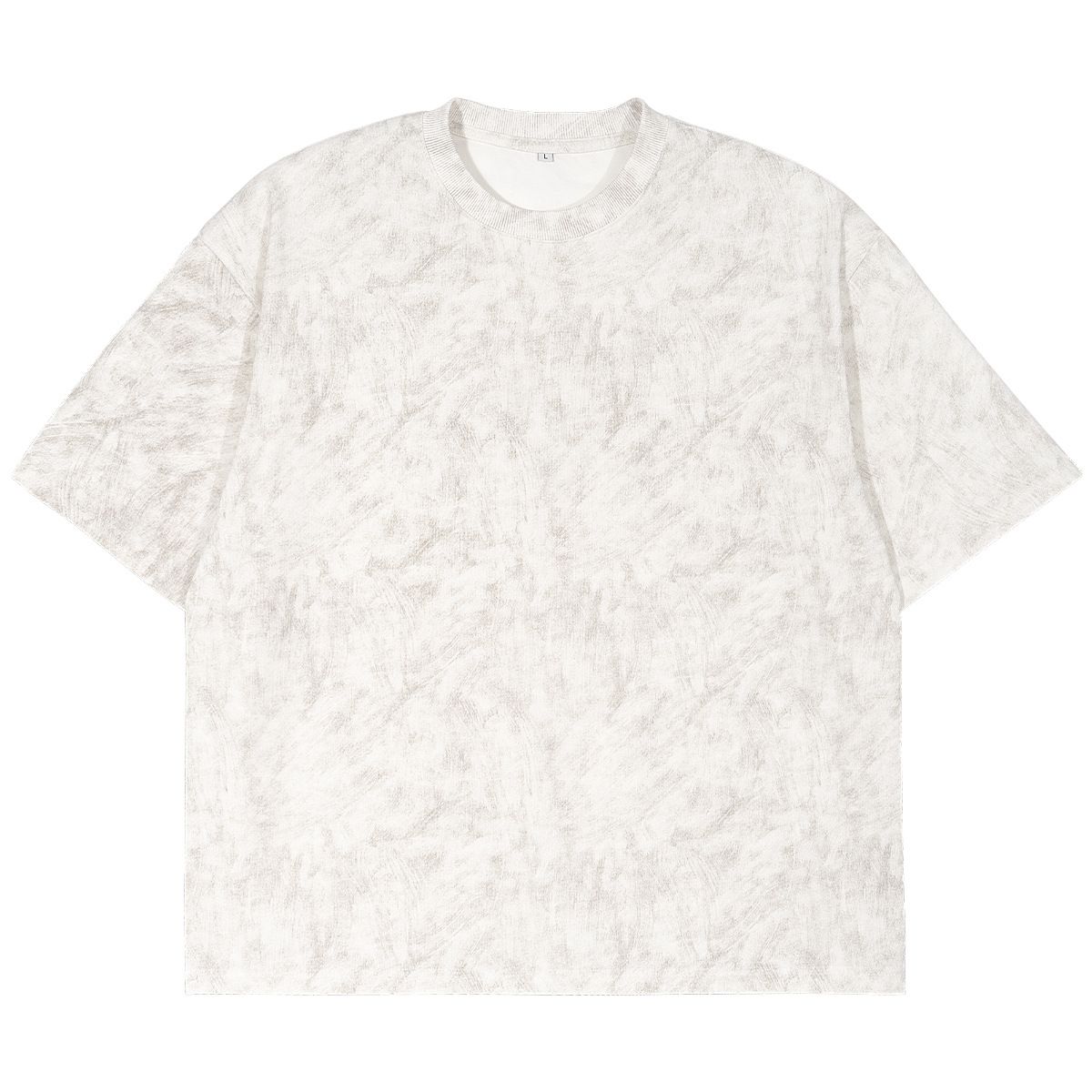 "Vintage Wax-Dye Effect Heavyweight Cotton T-Shirt – Distressed Retro Style, Relaxed Fit Men's Tee"_viptrois.com