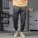 Men's Clothing Retro Wide Leg Casual Versatile Japanese Retro Wide-Leg Cargo Pants - Elastic Waist Jogger Pants In Grey, Khaki, Black & Army Green_viptrois.com