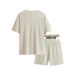 Men's Clothing Casual Texture Loose Summer Vacation Suit Short Sleeved American Style_viptrois.com